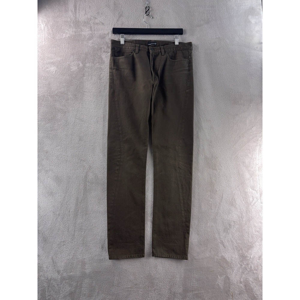 Lad Musician Straight Cut Pants Mens Size 45 Brown Slim Tapered Designer
